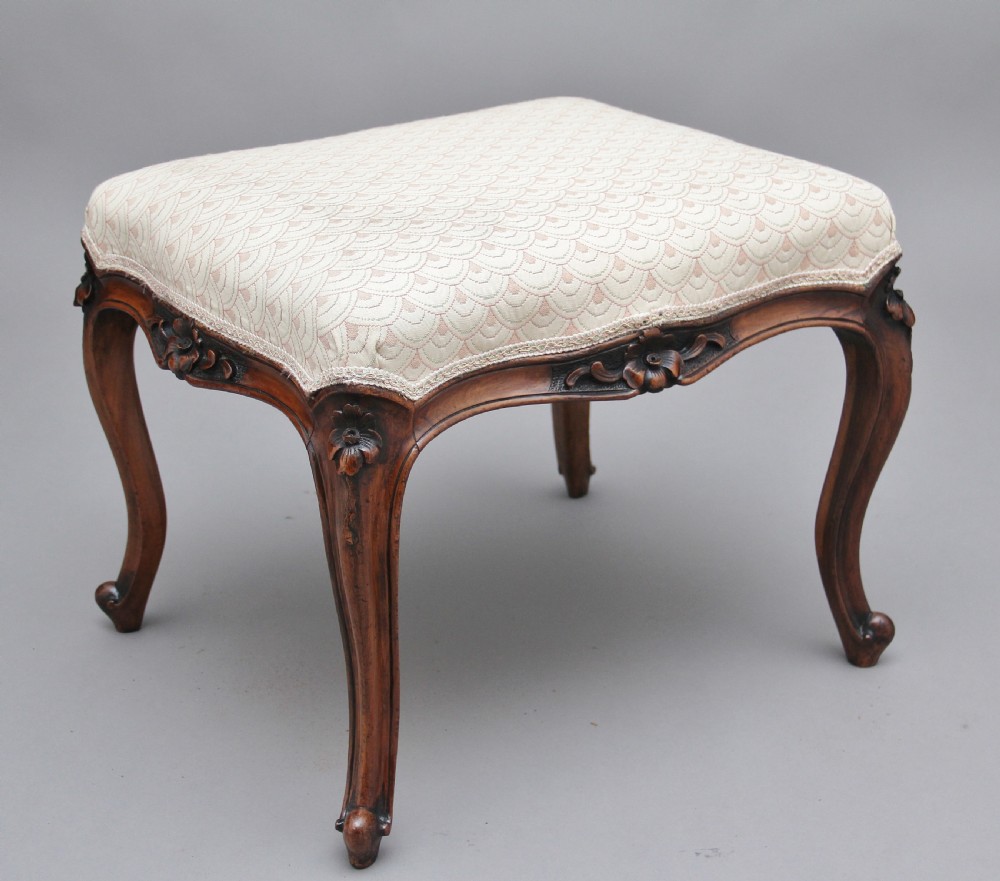 19th Century walnut stool View IV