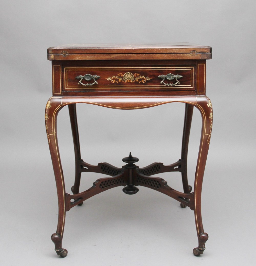 19th Century inlaid envelope table View II