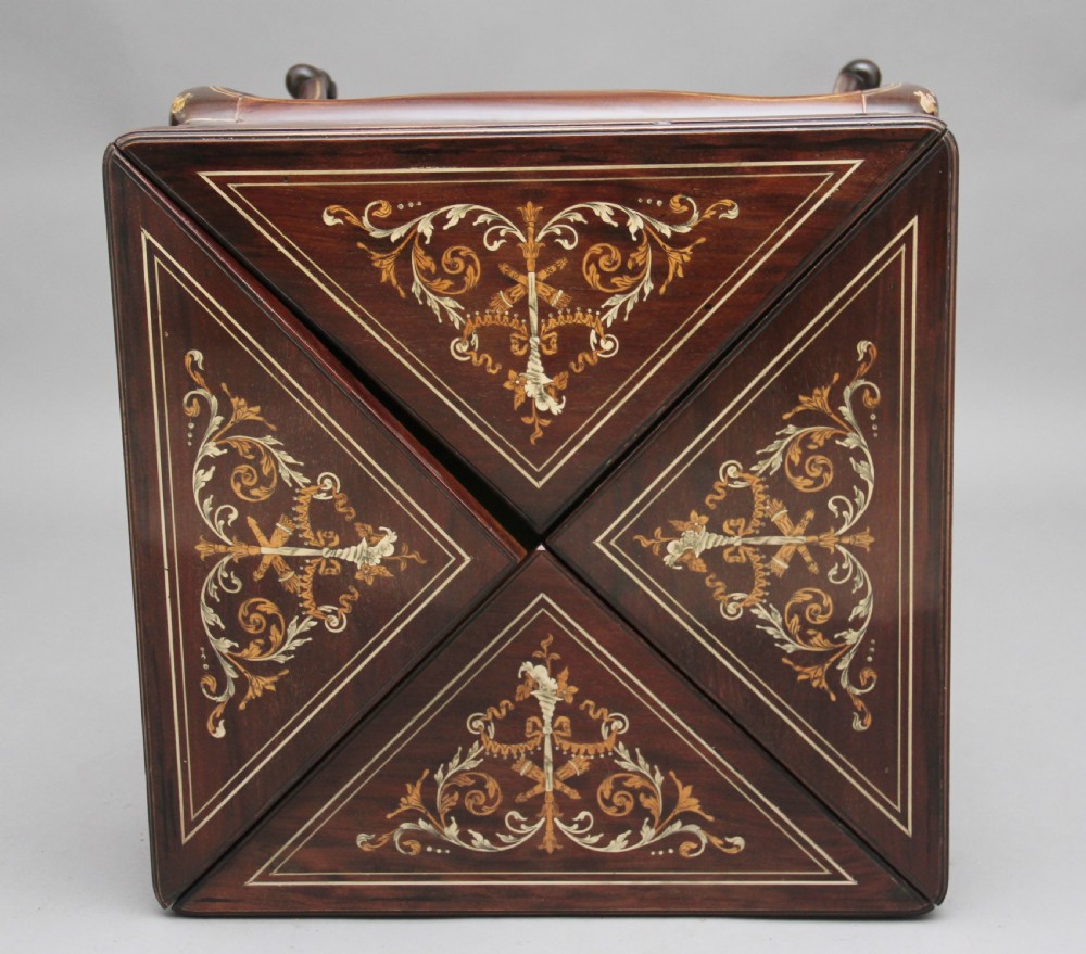 19th Century inlaid envelope table View IV