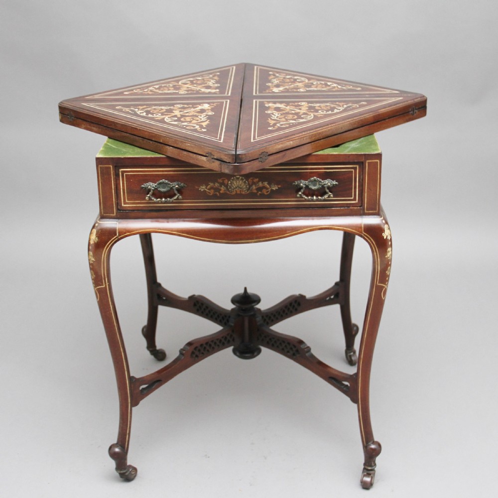 19th Century inlaid envelope table View VIII