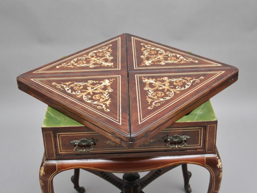 19th Century inlaid envelope table View IX