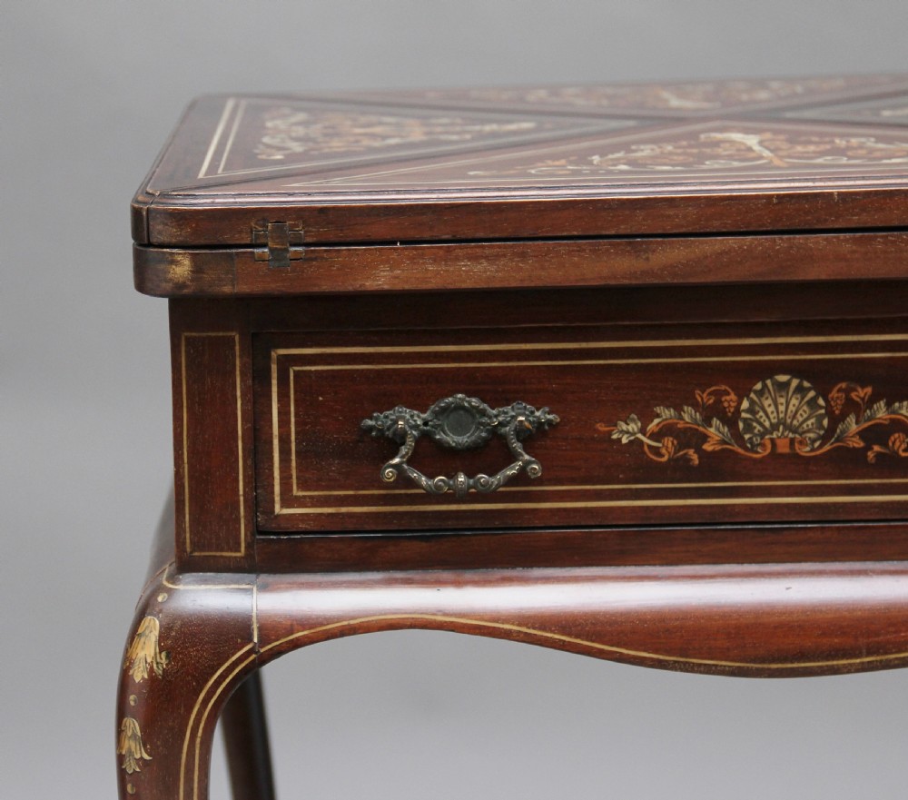 19th Century inlaid envelope table View X
