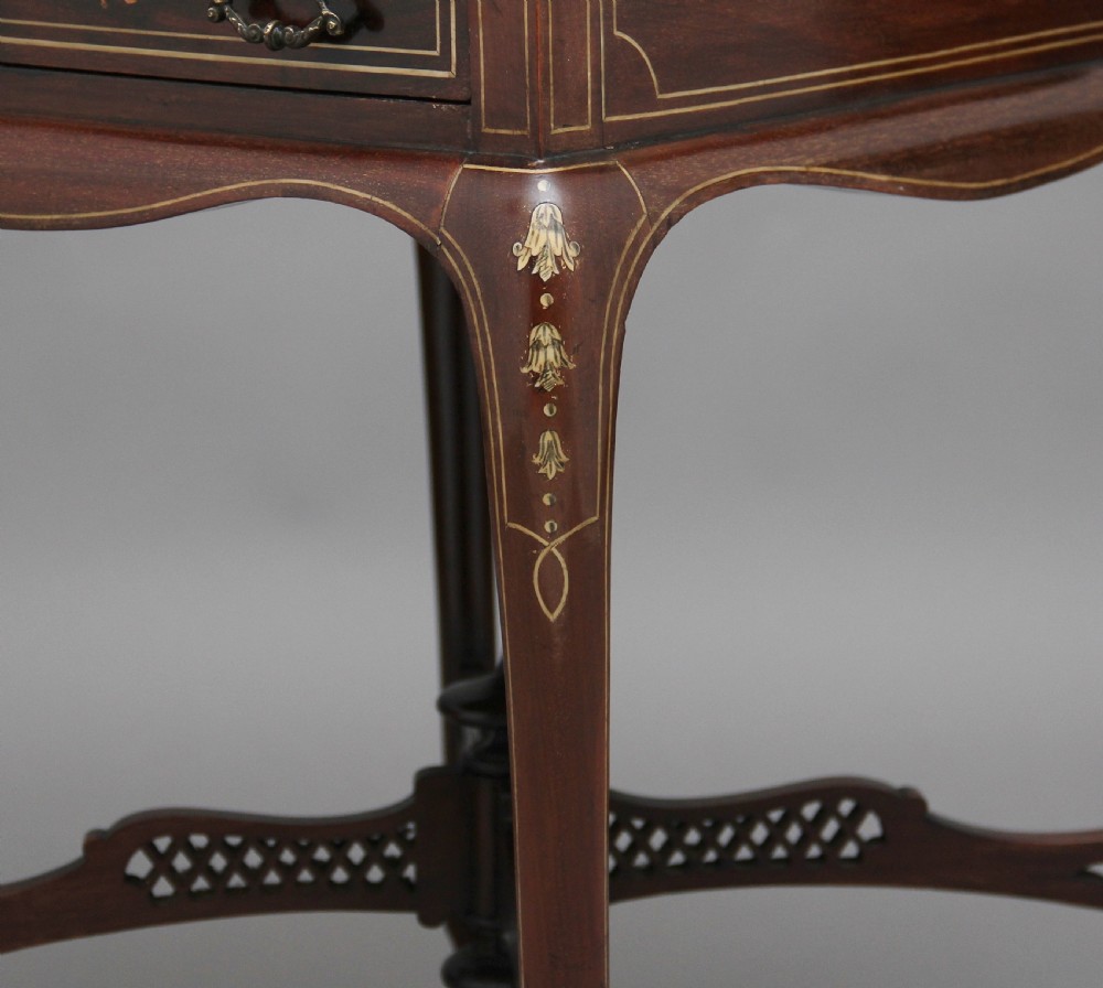 19th Century inlaid envelope table View XI