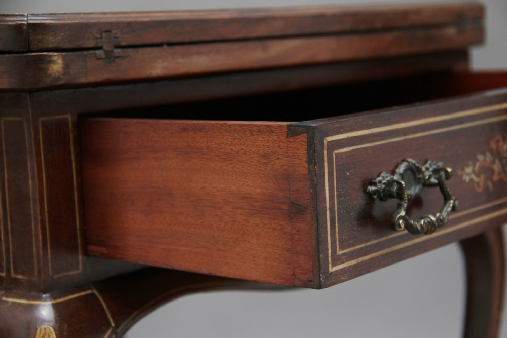19th Century inlaid envelope table View XII
