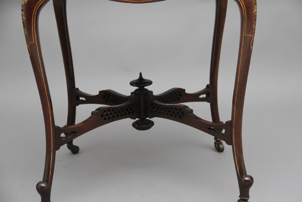 19th Century inlaid envelope table View XIV