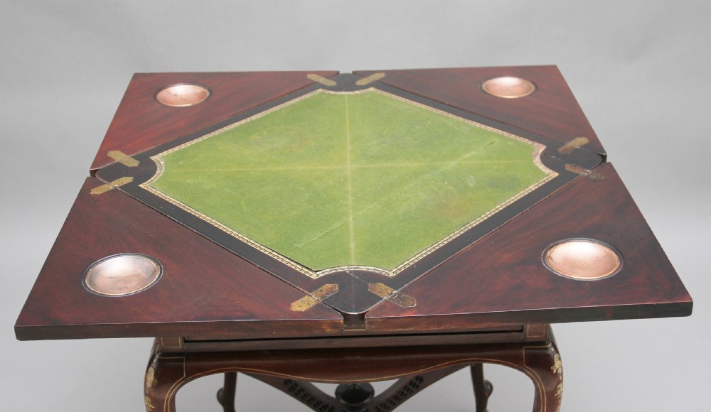 19th Century inlaid envelope table View XVI