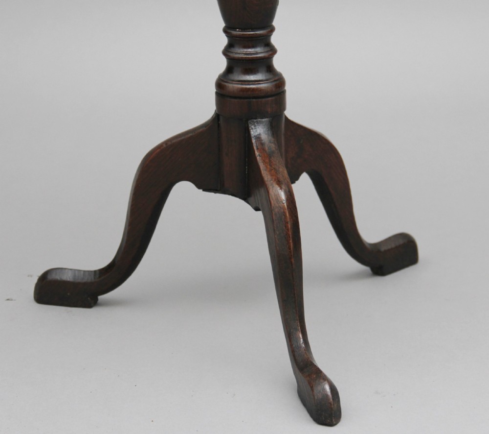18th Century oak tripod table View V