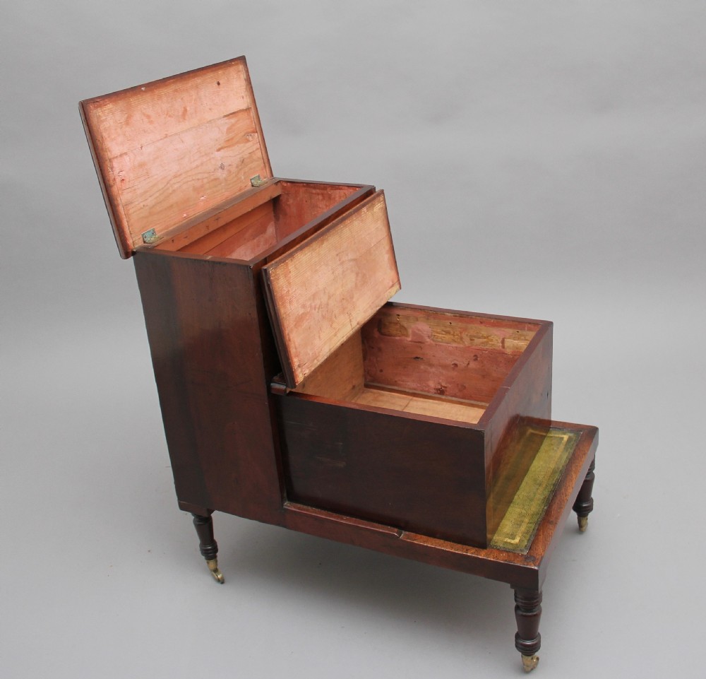 19th Century mahogany library steps View II