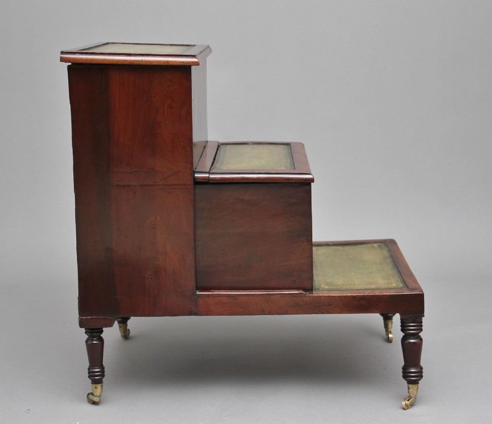 19th Century mahogany library steps View VI