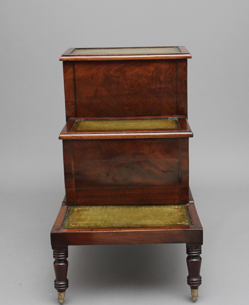 19th Century mahogany library steps View X