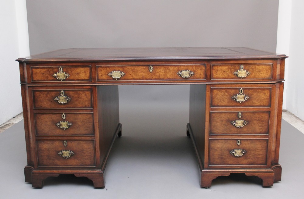 Early 20th Century burr walnut desk