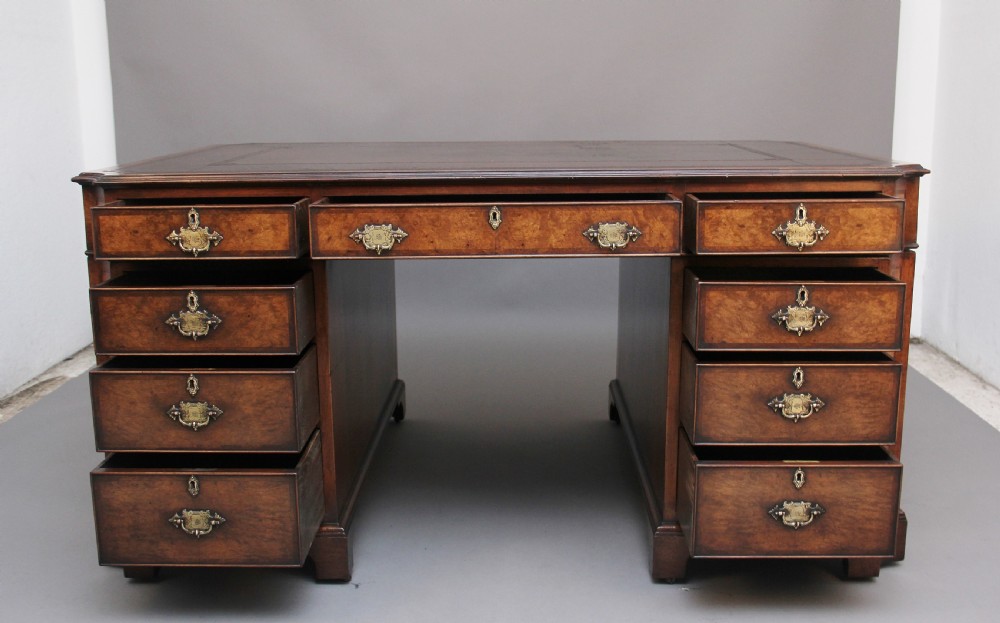 Early 20th Century burr walnut desk View II