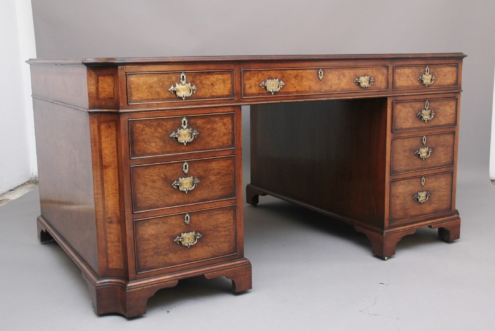 Early 20th Century burr walnut desk View III