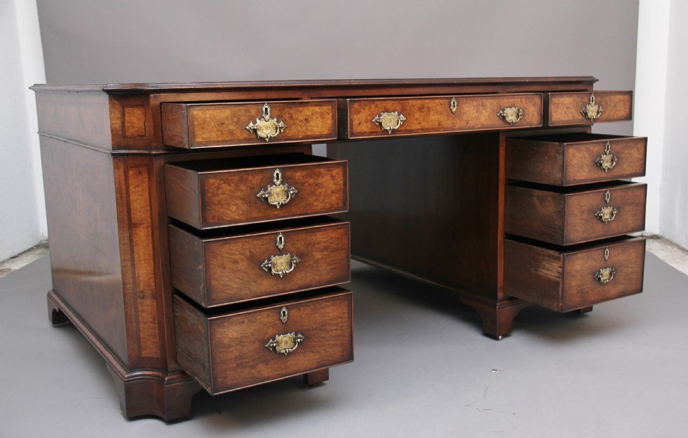 Early 20th Century burr walnut desk View IV
