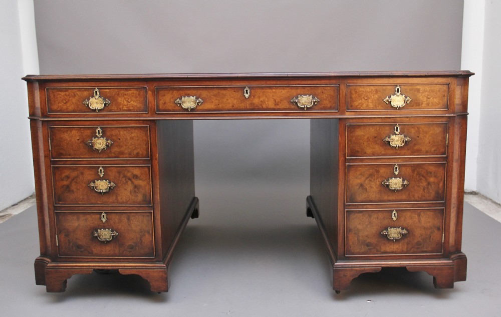 Early 20th Century burr walnut desk View VI
