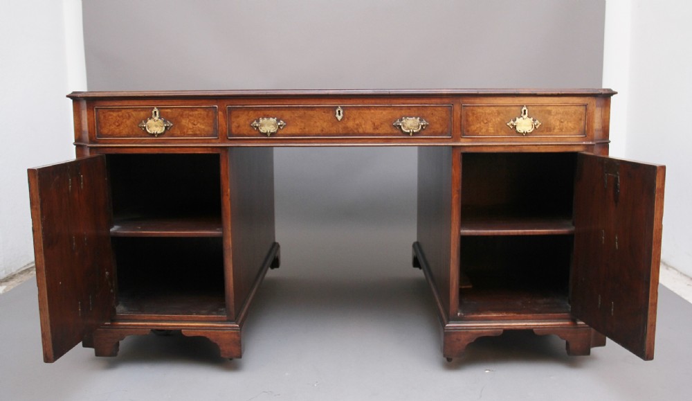 Early 20th Century burr walnut desk View VII