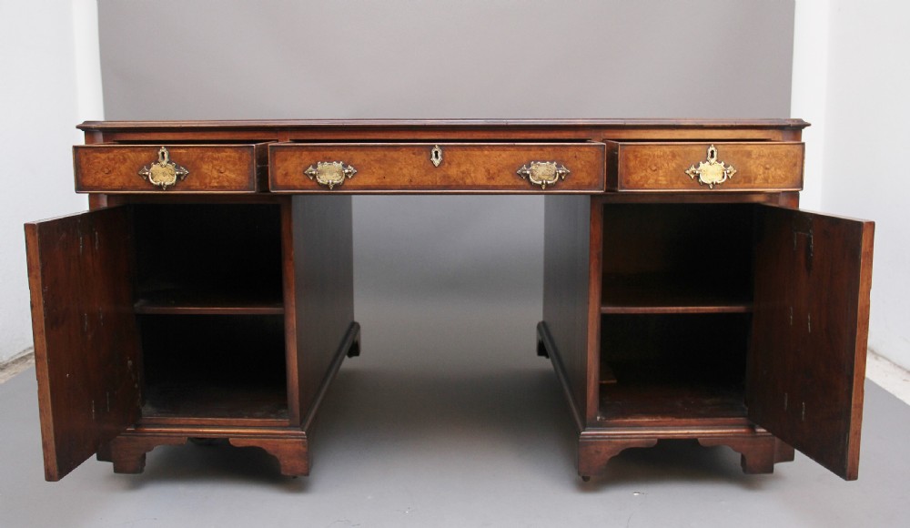 Early 20th Century burr walnut desk View VIII
