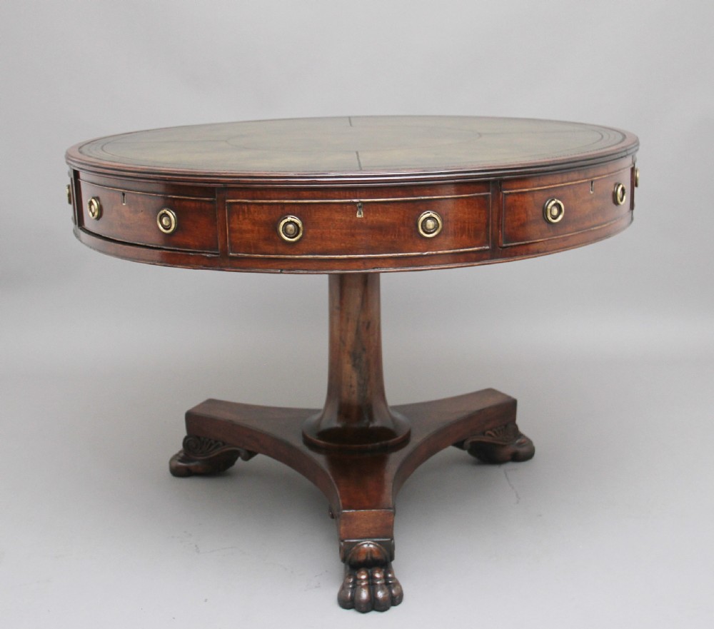 Early 19th Century mahogany drum table