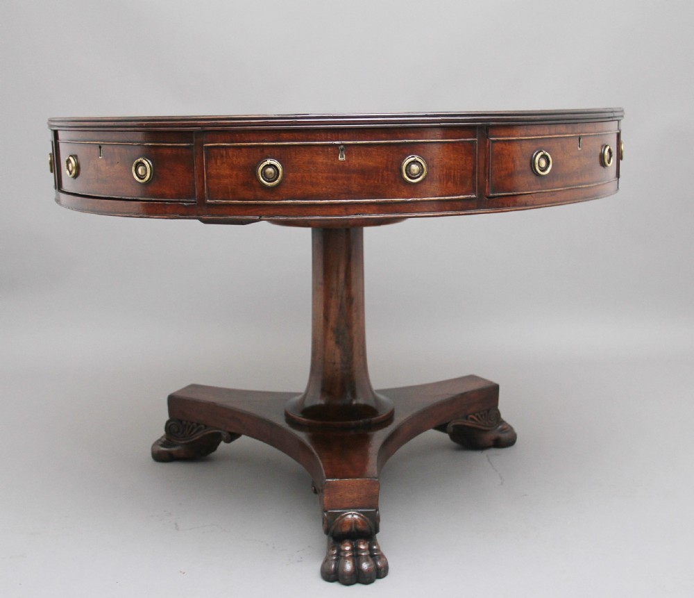 Early 19th Century mahogany drum table View II