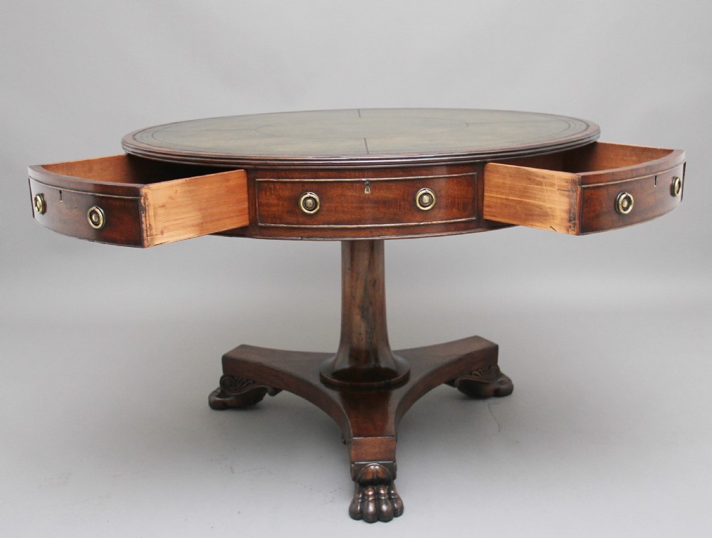 Early 19th Century mahogany drum table View III