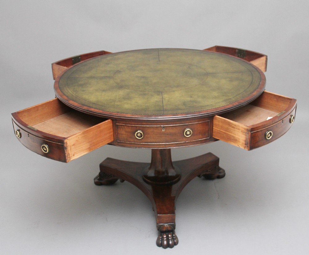 Early 19th Century mahogany drum table View IV