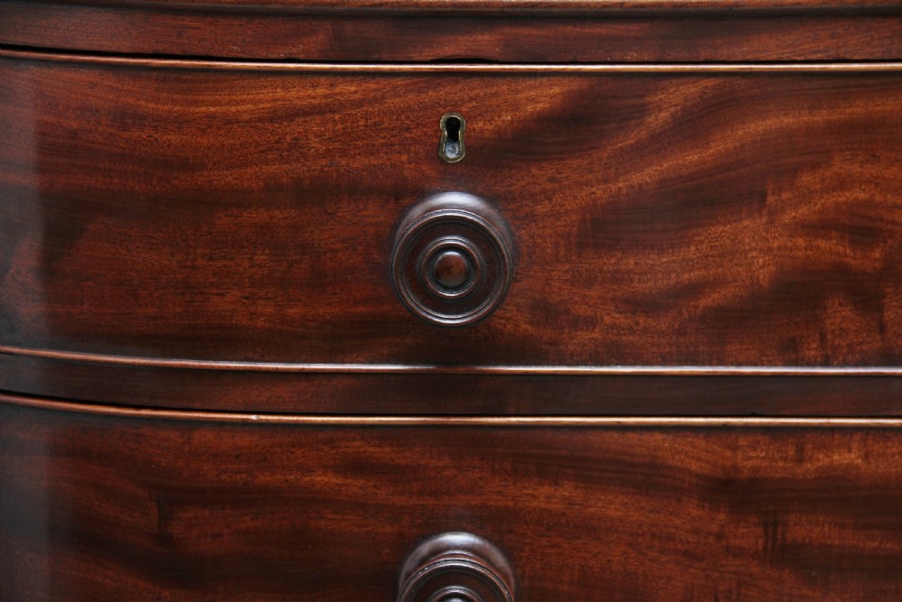 Early 19th Century flame mahogany chest of drawers View XI