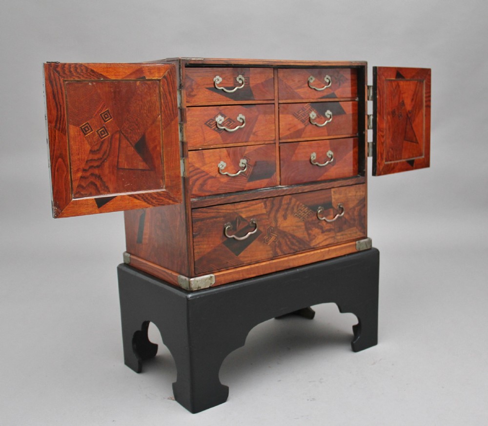 19th Century Japanese parquetry cabinet View II
