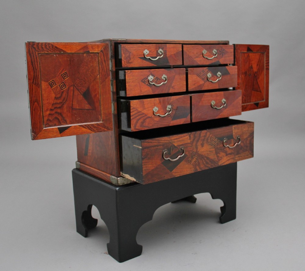 19th Century Japanese parquetry cabinet View III