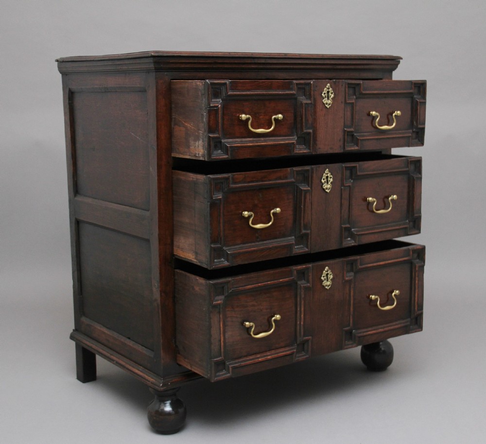 Mid 18th Century oak moulded front chest of drawers View II