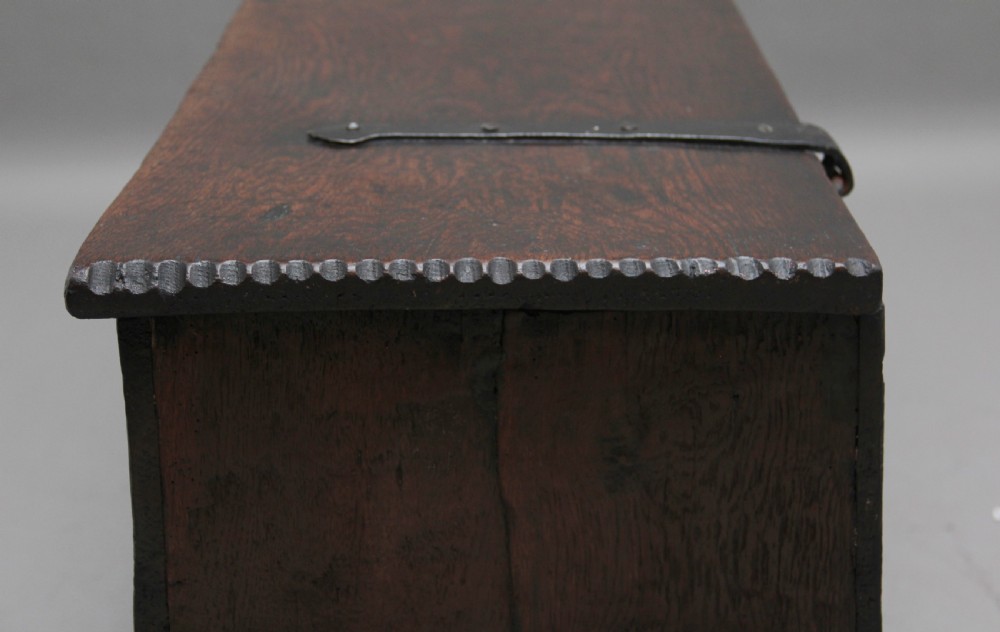 17th Century narrow oak coffer View X
