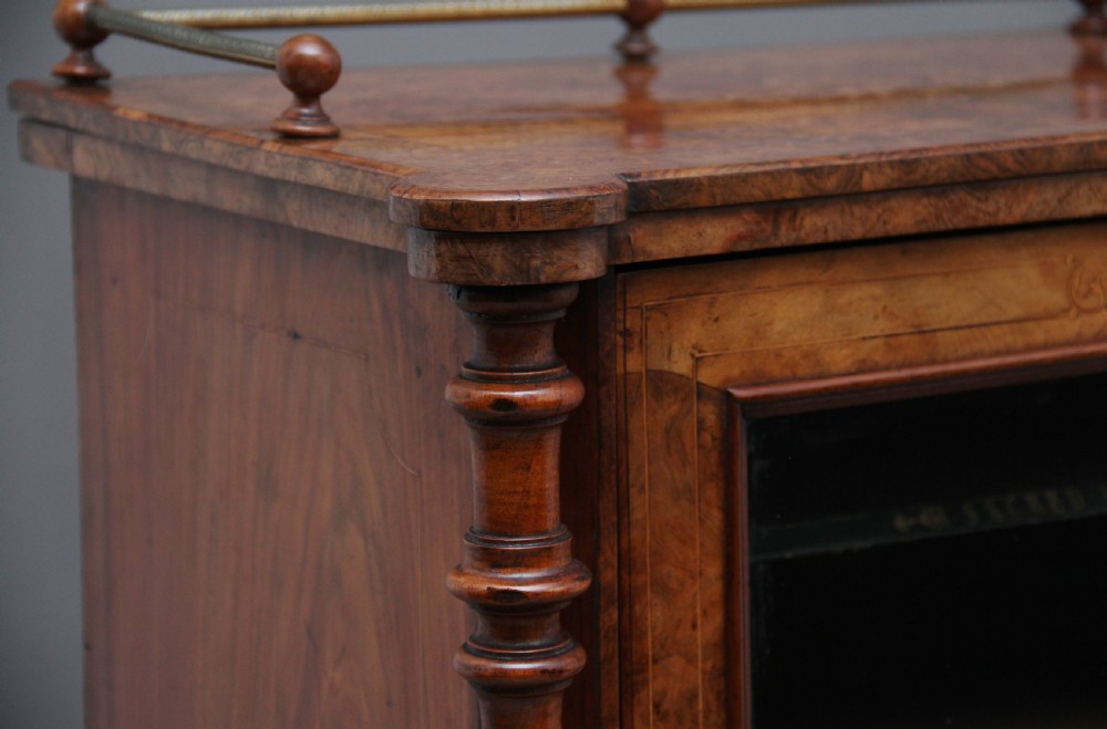 19th Century burr walnut inlaid music cabinet View XII