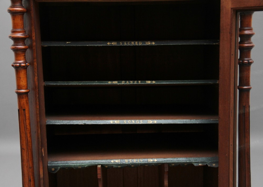 19th Century burr walnut inlaid music cabinet View XIII