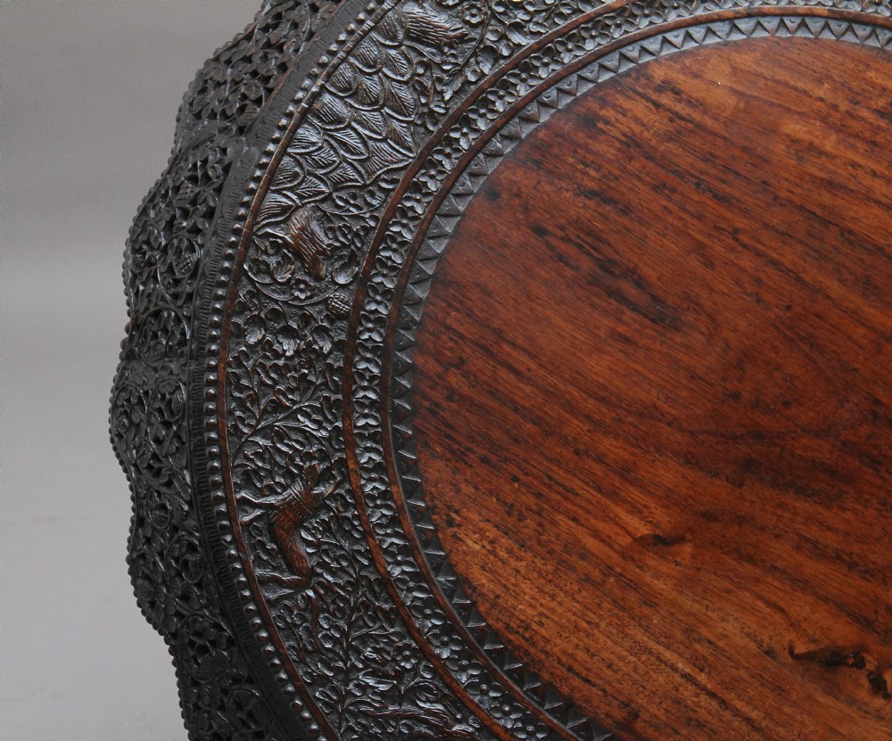 19th Century Burmese carved centre table View III