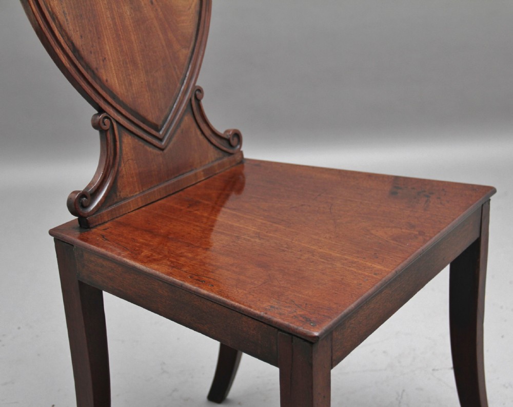 Pair of early 19th Century mahogany hall chairs View VI