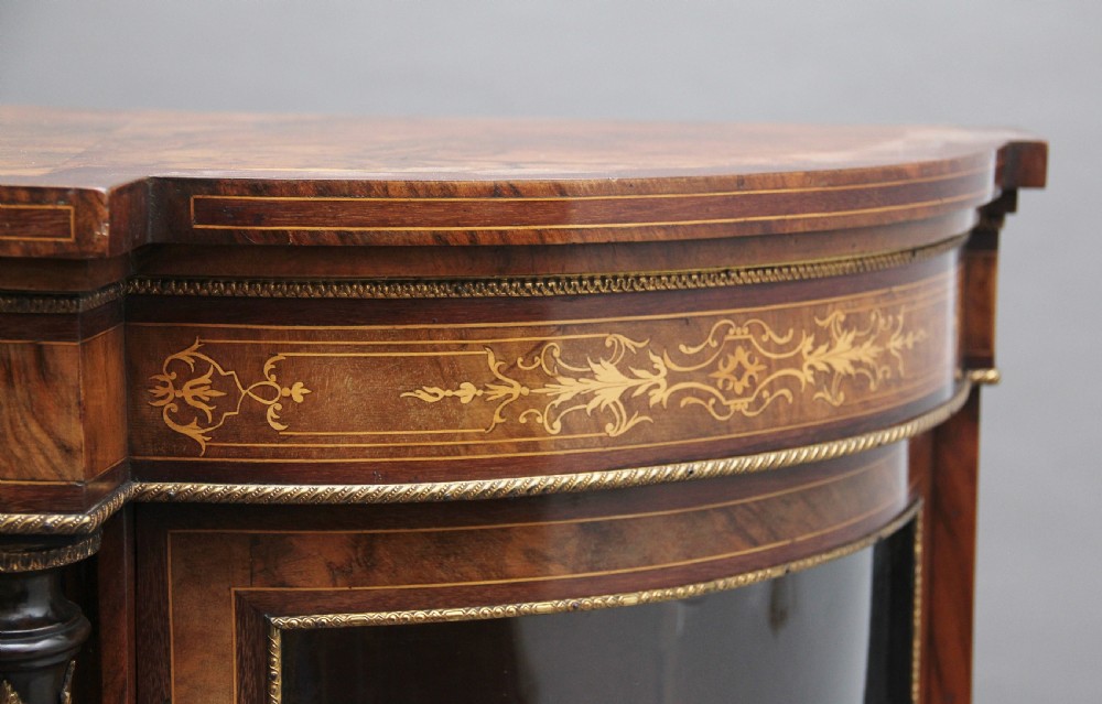 19th Century burr walnut breakfront credenza View X