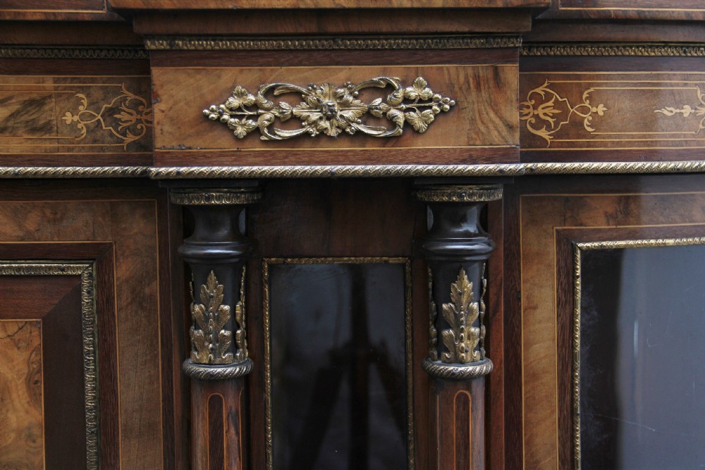 19th Century burr walnut breakfront credenza View XI