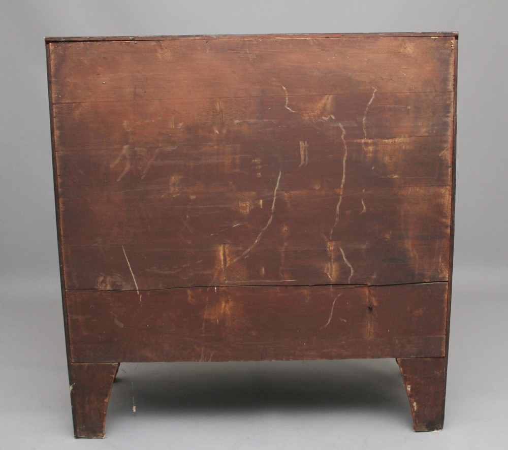 19th Century flame mahogany bowfront chest of drawers View V