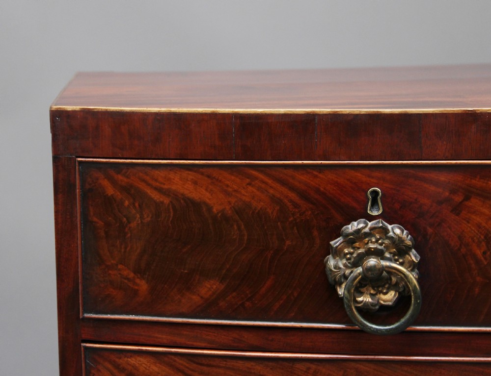 19th Century flame mahogany bowfront chest of drawers View VIII