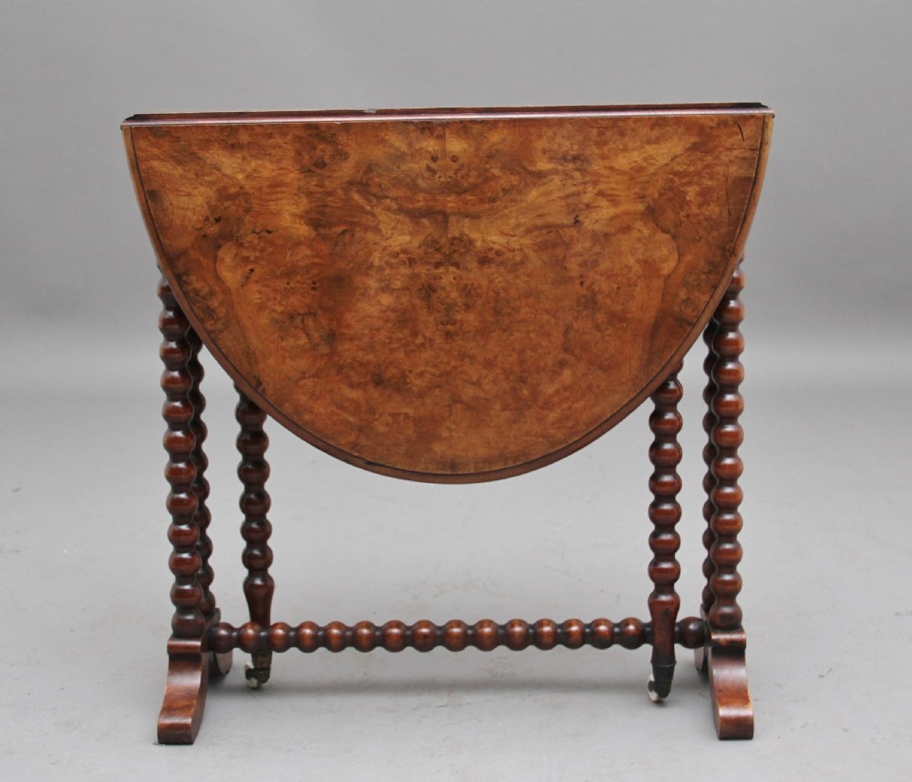 19th Century burr walnut Sutherland table View III