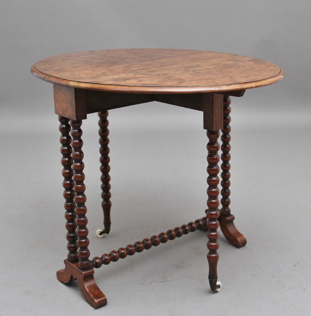 19th Century burr walnut Sutherland table View VI