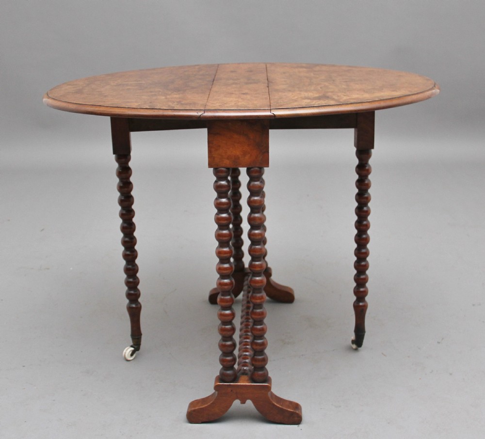 19th Century burr walnut Sutherland table View VII