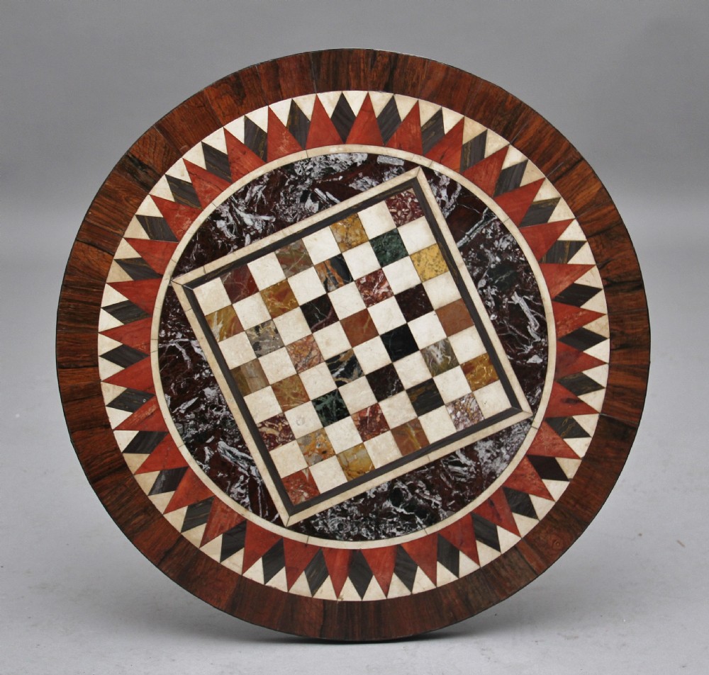 19th Century rosewood and pietra dura occasional table View II