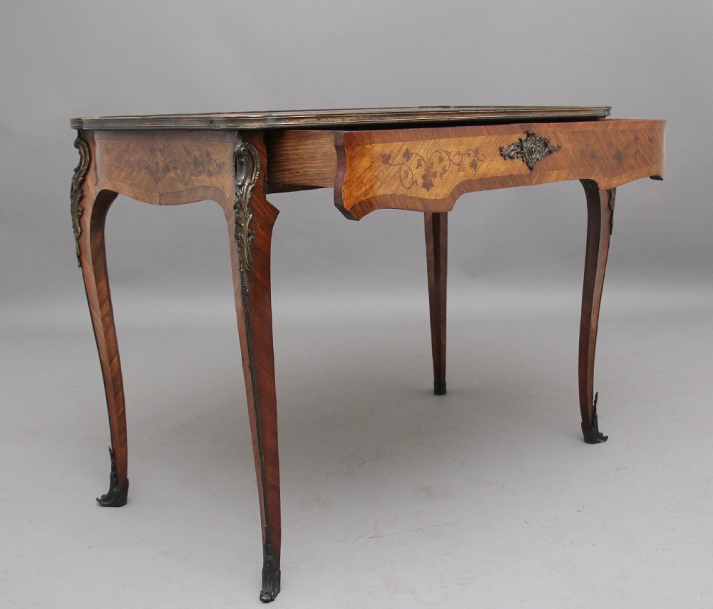 19th Century French Kingwood and marquetry centre table View II
