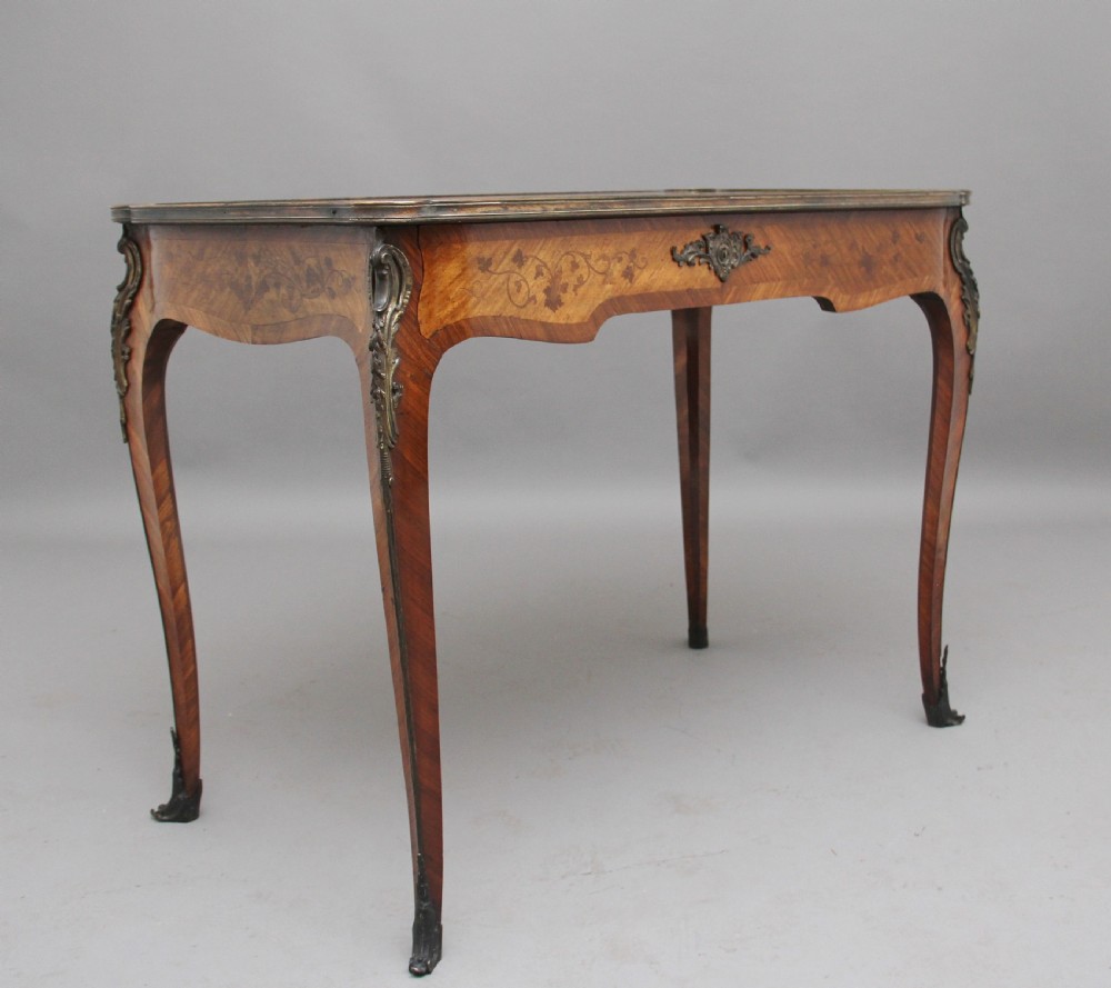 19th Century French Kingwood and marquetry centre table View VIII