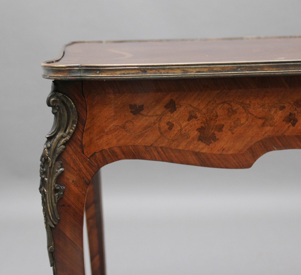 19th Century French Kingwood and marquetry centre table View IX