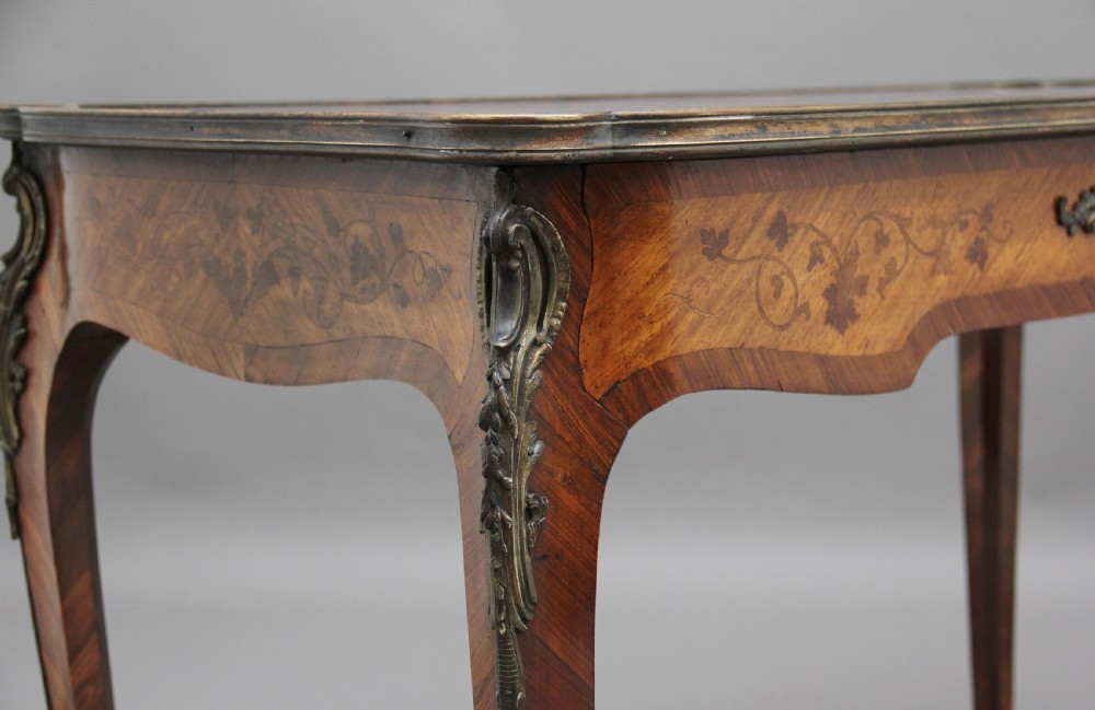 19th Century French Kingwood and marquetry centre table View X