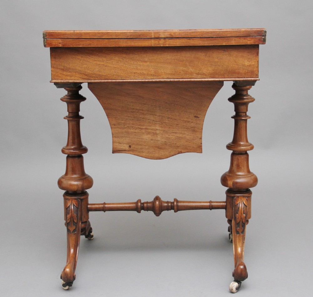 19th Century burr walnut games table View IV