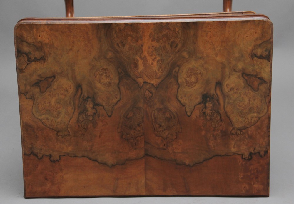 19th Century burr walnut games table View XII