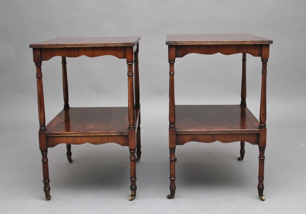 Pair of 20th Century yew wood occasional tables View II