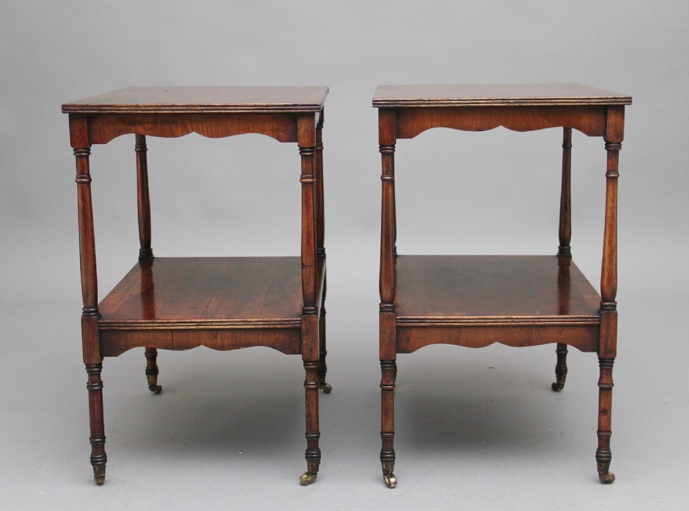 Pair of 20th Century yew wood occasional tables View IV